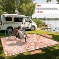 thumbnail image 3 of MJIAexp 6'x9' Orange Outdoor Rug Patio Rug Waterproof RV Outdoor Rug Camping Rugs Reversible Plastic Straw Rug Large Outdoor Mat for Camping, Balcony Apartment, Patio, Porch, Picnic, Beach, 3 of 8