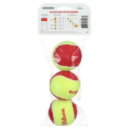 Wilson US Open Starter Kids Tennis Balls, 3-Ball Pack, (Age 8 & Under)