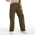 thumbnail image 4 of Women Wide Leg Cargo Pants High Waist Trouser Solid Color Long Leg Bottoms Utility Loose Fit Trousers Straight Cut Office Chic Streetwear With Multiple Pockets, 4 of 8