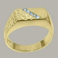 thumbnail image 2 of LBG British Made 18k Yellow GoldMens Ring Natural Blue Topaz band Ring - 33 size options - Size 7.5, 2 of 6
