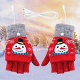 thumbnail image 4 of Manoplas Cálidas De Medio Dedo Guantes calefactores de doble cara para mujer, pantalla táctil, dibujos animados navideños, imprescindibles para el invierno, 4 of 5