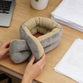 thumbnail image 7 of HEWANG Twist Memory Foam Travel Pillow, Flexible Travel Neck Pillow Airplane Pillows for Sleeping, Car, Travel Support, 45cm Neck Circumference (Beige), 7 of 7