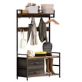 thumbnail image 7 of 33.1" Wide Hall Tree with 2 Movable Drawers, Shoe Storage, Shelves and Garment Racks, 5-in-1 Entryway Bench with 23 Hooks (Fixed and Movable), 7 of 7