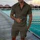 thumbnail image 1 of WILLBEST Conjunto de Pantalones Cortos Casuales de Manga Corta para Hombre, Cómodo Traje de Verano para Uso Diario, Tejido Suave y Transpirable, Traje Elegante para Caminar y Ir de Compras., 1 of 5