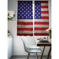 thumbnail image 4 of Independence Day Sheer Curtains 2 Panels Set Retro USA Flag Patriotic Vintage Sheer Window Curtains Light Filtering Rod Pocket Voile Drapes for Bedroom Living Room 52"x63", 4 of 8