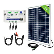 ECO-WORTHY 25 Watts 12V Off Grid Solar Panel SAE Connector Kit: Waterproof 25W Solar Panel + SAE Connection Cable +10A Charge Controller for Car RV Marine Boat 12 Volt Battery