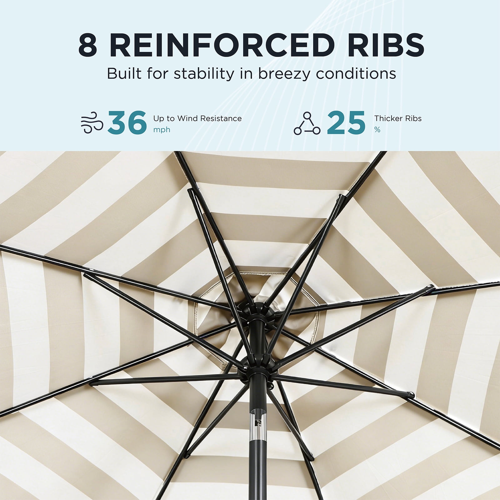 AE Outdoor 9ft Patio Umbrella with Push-Button Tilt & Crank Lift, UV Protection Outdoor Market Parasol for Garden Deck (Base Not Included)
