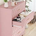 thumbnail image 6 of 4-Drawer Wooden Dresser with Gold Handles, Modern Nightstand & Storage Organizer Cabinet for Bedroom, Bedside, Closet, Living Room, Hallway, Entryway, Pink, 6 of 6