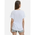 thumbnail image 6 of Women's Short Sleeve V-Neck Shirts Loose Casual Tee T-Shirt, 6 of 6