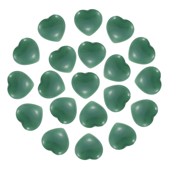 Uxcell 20Pcs Natural Heart Shaped Crystal Stone, 0.6 Inch 5/16" Thick Mini Polished Love Gemstone Crystal, Pocket Rock Engraved Worry Stones for Women Gift Meditation, Green Jade