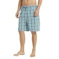 thumbnail image 2 of Vulcanodon Mens 100% Cotton Pajama Shorts, Soft Lounge Pajama Pants with Big Pockets for Men Plaid Pj Bottoms(Aqua Blue-Plaid, Small), 2 of 5