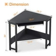 thumbnail image 4 of ODK Modern Triangle Corner Computer Desk with Smooth Keyboard Tray, Black, 4 of 8