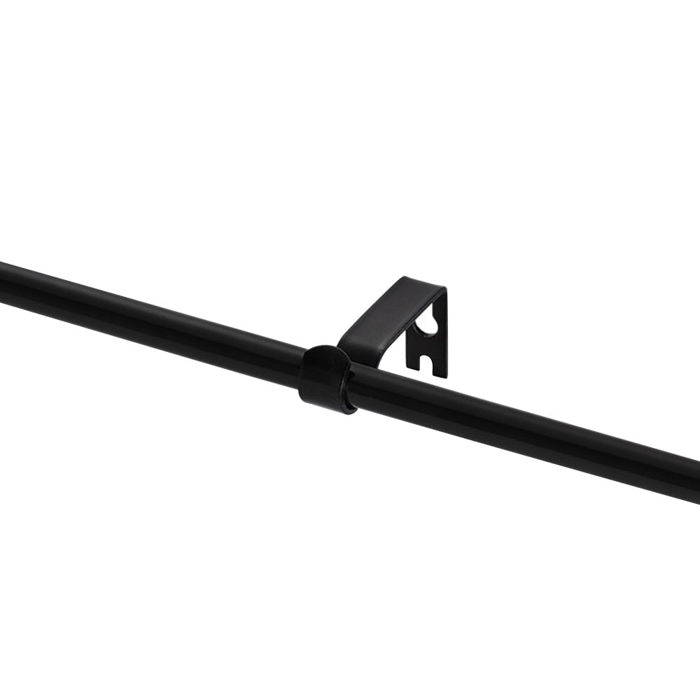 Lumi Single Curtain Rod Brushed Nickel/ Black- End Cap finials 5/8" Dia. 28"-48" L - Brushed Nickel