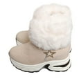 thumbnail image 4 of Beige Women Star Detail Height Boost Warm Boots Plus Size For Autumn And Winter Style Snow Boots Ideal For Casual Use, 4 of 9