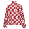 thumbnail image 6 of Jackets for Women Winter Coat Jackets Flannel Stand Collar Jacket(Christmas Snowflakes - Christmas Checker Snow,Size:S-4XL), 6 of 7