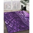 thumbnail image 3 of Ahgly Company Machine Washable Indoor Rectangle Transitional Purple Area Rugs, 2' x 3', 3 of 7