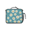 thumbnail image 3 of Daisy Pioneer Flower Green Pattern Insulated Lunch Bag with Shoulder Strap and Bottle Holder,Bento School Lunch Bag Box,11x9.5x3.5 Inches, 3 of 5