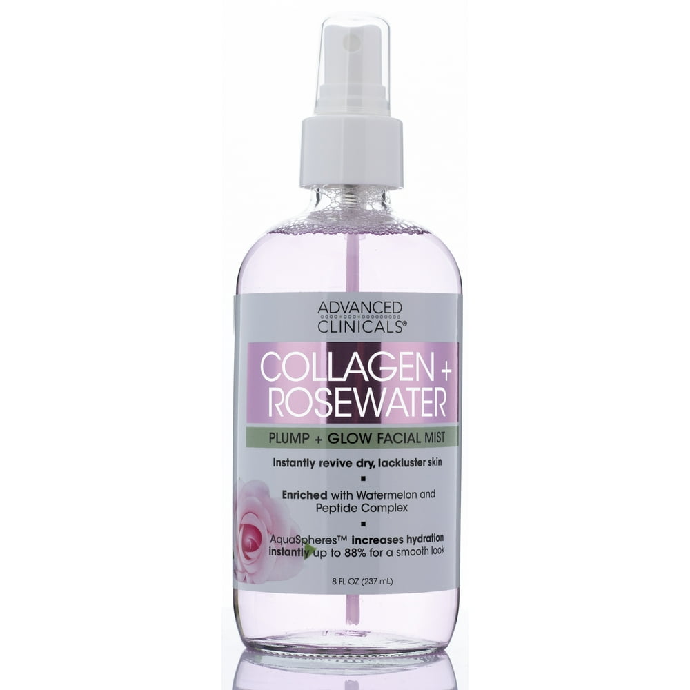 Advanced Clinicals Collagen + Rosewater Plump + Glow Facial Mist