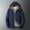 Blue, variant on XMMSWDLA Deals Clearance Tops for Men Solid Casual Thicken Hooded Zipper Winter Keep Warm Windproof Hardiness Jacket Coats