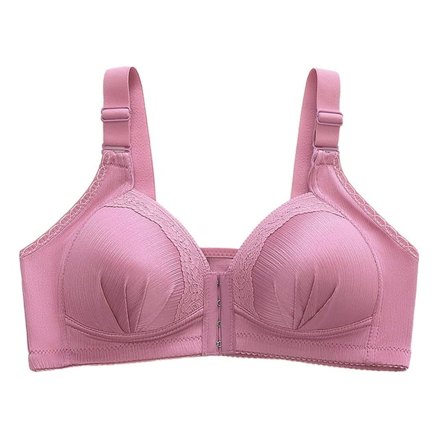 Gibobby Brasier Mujer Sujetador grande para dormir con hebilla lateral frontal para mujer(Oro Rosa,36)