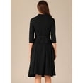 thumbnail image 3 of DARING DIVA Women's 2 Pcs Long Sleeve Jacket Pleated Skirt Suit Sets S Black, 3 of 5