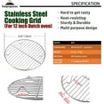 thumbnail image 2 of CAMPINGMOON Grille de Refroidissement Ronde Grille de Rôtissage pour Cuisson en Acier Inoxydable W24 Diamètre Φ9.5 Pouces/φ24cm, 2 of 8