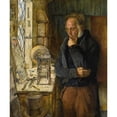 thumbnail image 2 of James Campbell 12x14 Black Ornate Wood Framed Double Matted Museum Art Print Titled: Our Village Clockmaker Solving a Problem, 2 of 5
