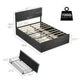thumbnail image 4 of Platform Bed Frame with Headboard & 4 Storage Drawers, Button Upholstered Wood Bed Frame, Full Size, 4 of 7