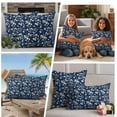 thumbnail image 5 of Botanical Flower Outdoor Waterproof Pillow Covers, Vintage Garden Floral Wildflower Blue Decorative Square Throw Pillowcase Sofa Cushion Sham for Patio/Couch/Chair, 26"x26" 2 Pack, 5 of 8