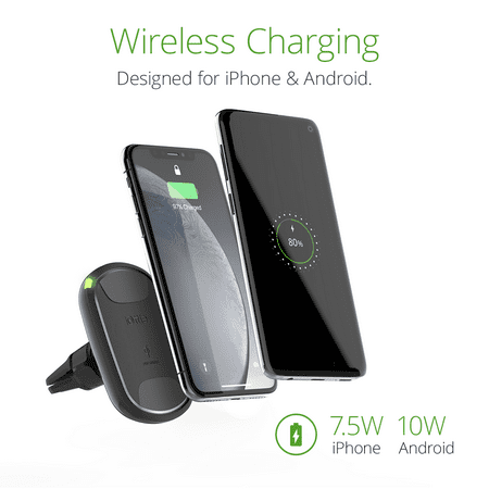 iOttie - iTap 2 10W Qi Certified Wireless Charging Universal Air Vent Mount for Mobile Phones - Black