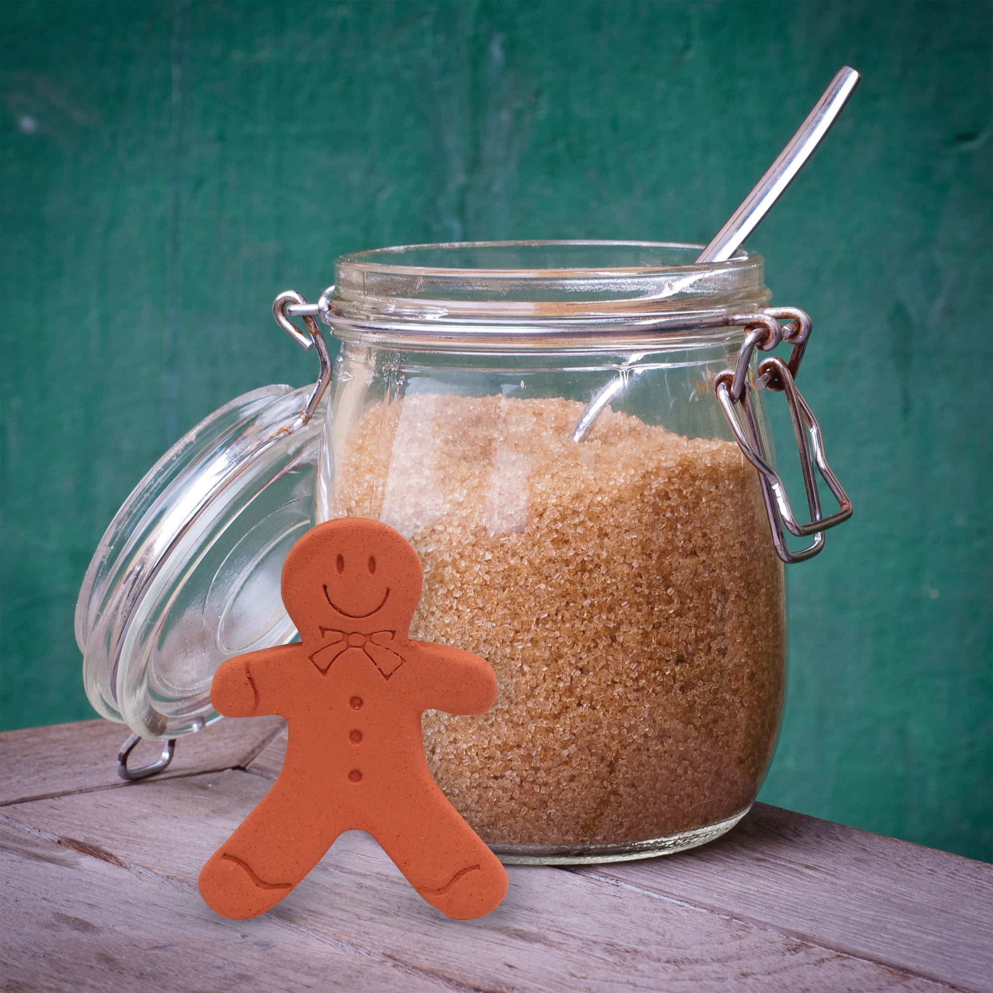 Mrs. Andersons Baking Brown Sugar Saver, Sugar Cookie Design, Natural Terracotta, Keeps Brown Sugar Softer, Set of 2
