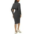 thumbnail image 3 of INSPIRE CHIC Women's Two Piece Outfits Knitted Long Sleeve Turtleneck Sweaters Tank Bodycon Midi Dress Set M Dark Grey, 3 of 6