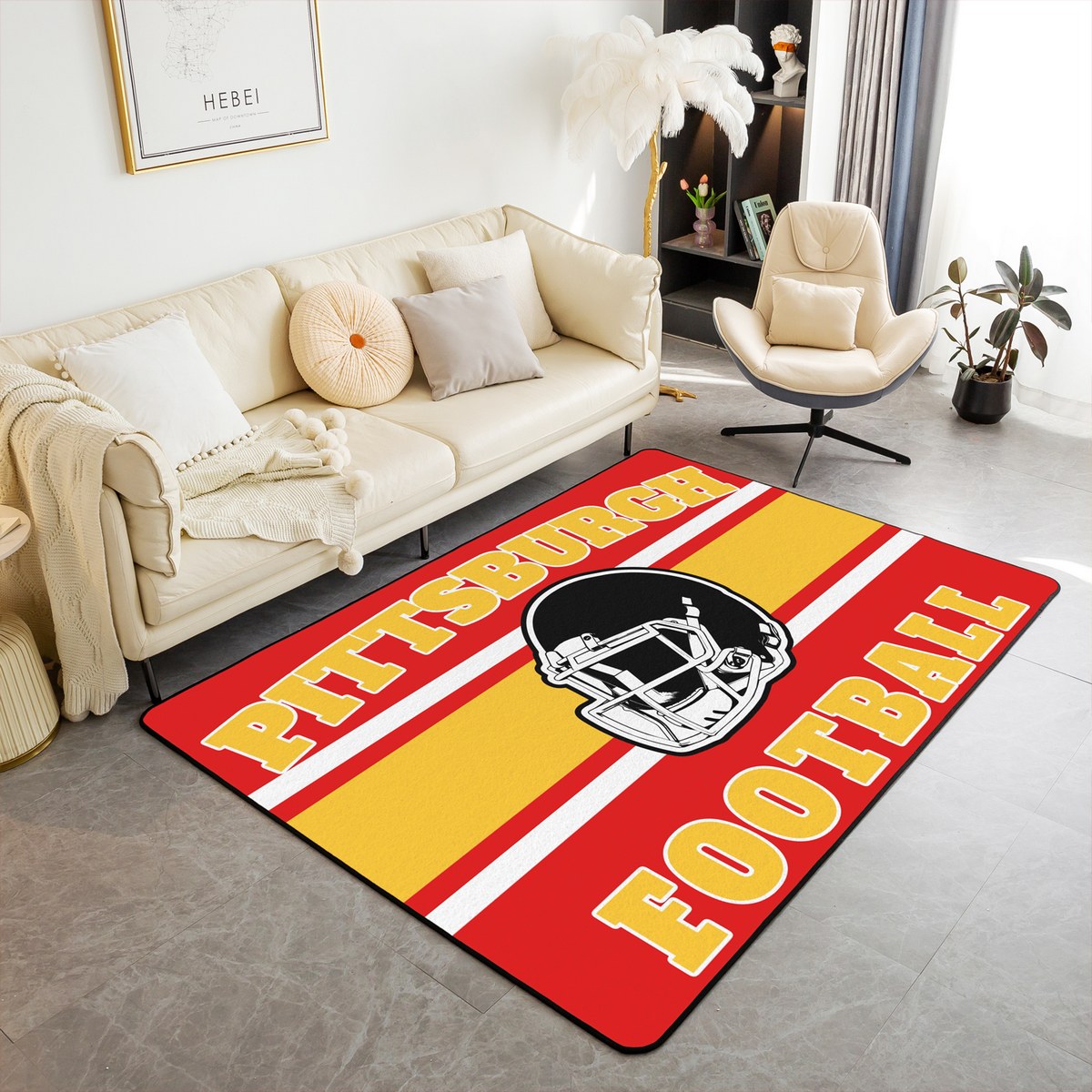 Erosebridal Tapis de Sport pour Enfants 5x7, Luxueux, Rouge, Pittsburgh