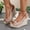 Pink, variant on Women's Non Slip Roman Style Wedge Sandals Rhinestone Bow Height Increasing Plus Size Spring Summer Trendy Black 36