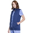 thumbnail image 4 of Workwear Revolution Men & Women Medical Scrubs Vest Zip Front Knit WW520, XS, Navy, 4 of 6