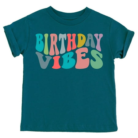 

Birthday Vibes Toddlers and Youth Girls Birthday Shirts Oceanside Shirt 3T