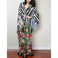 thumbnail image 2 of EDOLYNSA Maxi Kaftan Dresses for Women Moroccan Caftans With Batwing Sleeve Printed Lounge Dress, 2 of 7