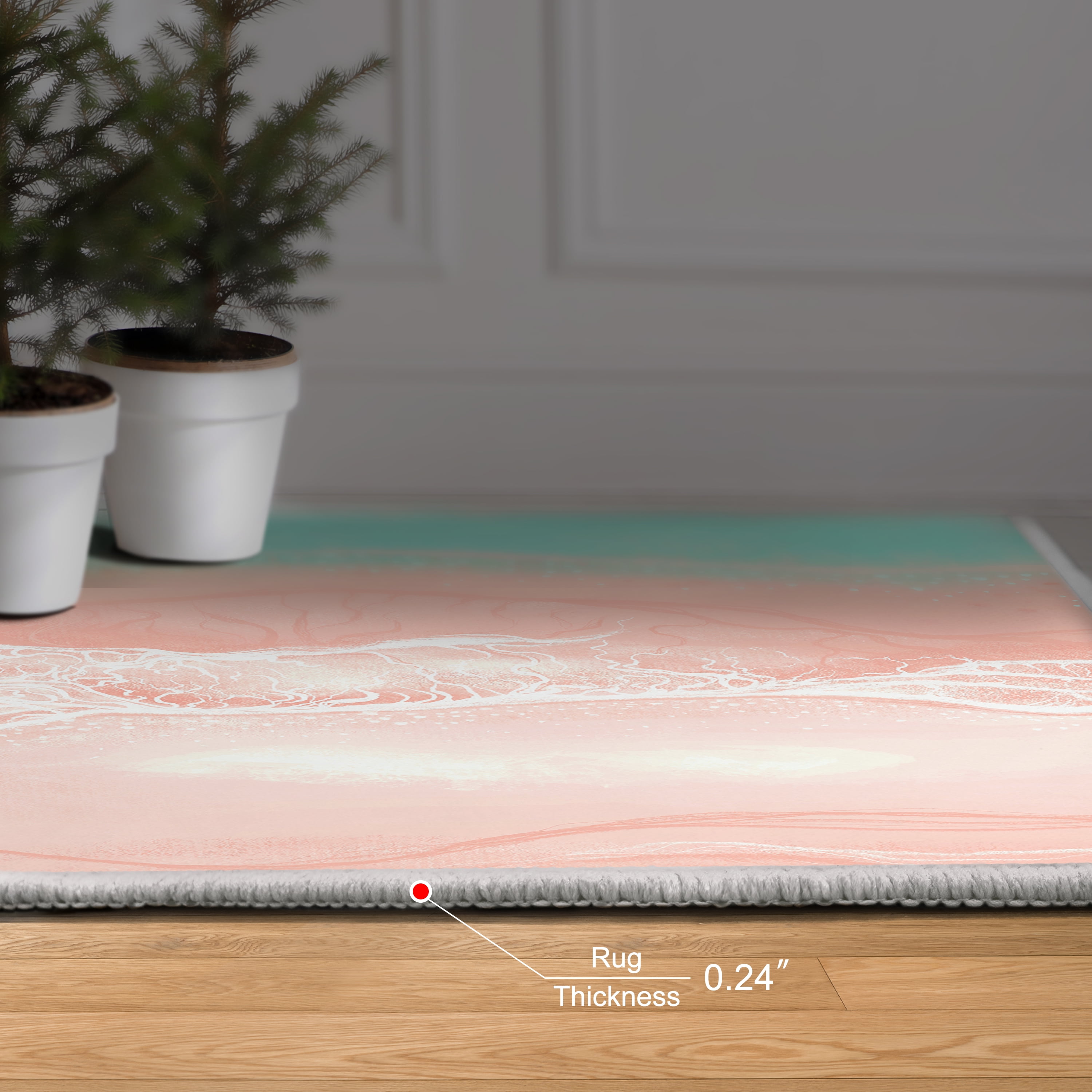 Ethereal Shore Washable Art Area Rug size 8'x10', Power-loomed, Heavenly Softness with Non-Slipping Backing