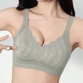 thumbnail image 6 of DDAPJ pyju Womens Seamless T-Shirt Bras Wireless Comfy Everyday Bra Scalloped V-Neck Lace Bralette Full Coverage Push Up Bras Green XXL, 6 of 7