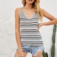 thumbnail image 2 of HBFAGFB Womens Tank Tops Spring Summer V Neck Stripe Color Blocking Knitted Trendy Vest Grey Size M, 2 of 8