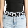 thumbnail image 5 of Buckle-Down Belt, Seatbelt Buckle Belt, Cherries Scattered Vertical Stripe White Black Grays, 30 to 44 Inches, 5 of 9