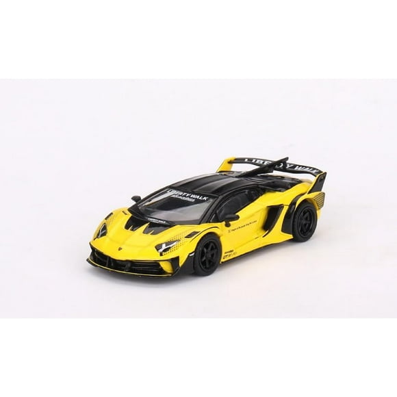 True Scale Miniatures Model Car Compatible with LB-Silhouette Works Lamborghini Aventador GT EVO Yellow1/64 Diecast Model Car MGT00639