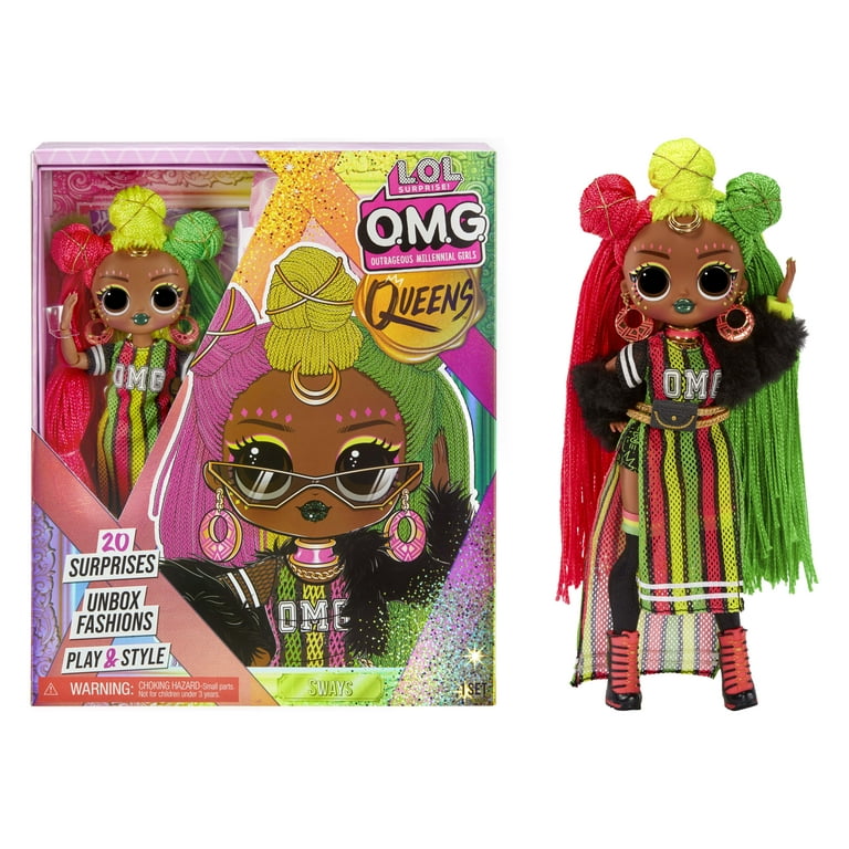 LOL Surprise OMG Queens Sways fashion doll with 20 Surprises Including  Outfit and Accessories for Fashion Toy Girls Ages 3 and up, 10-inch doll 