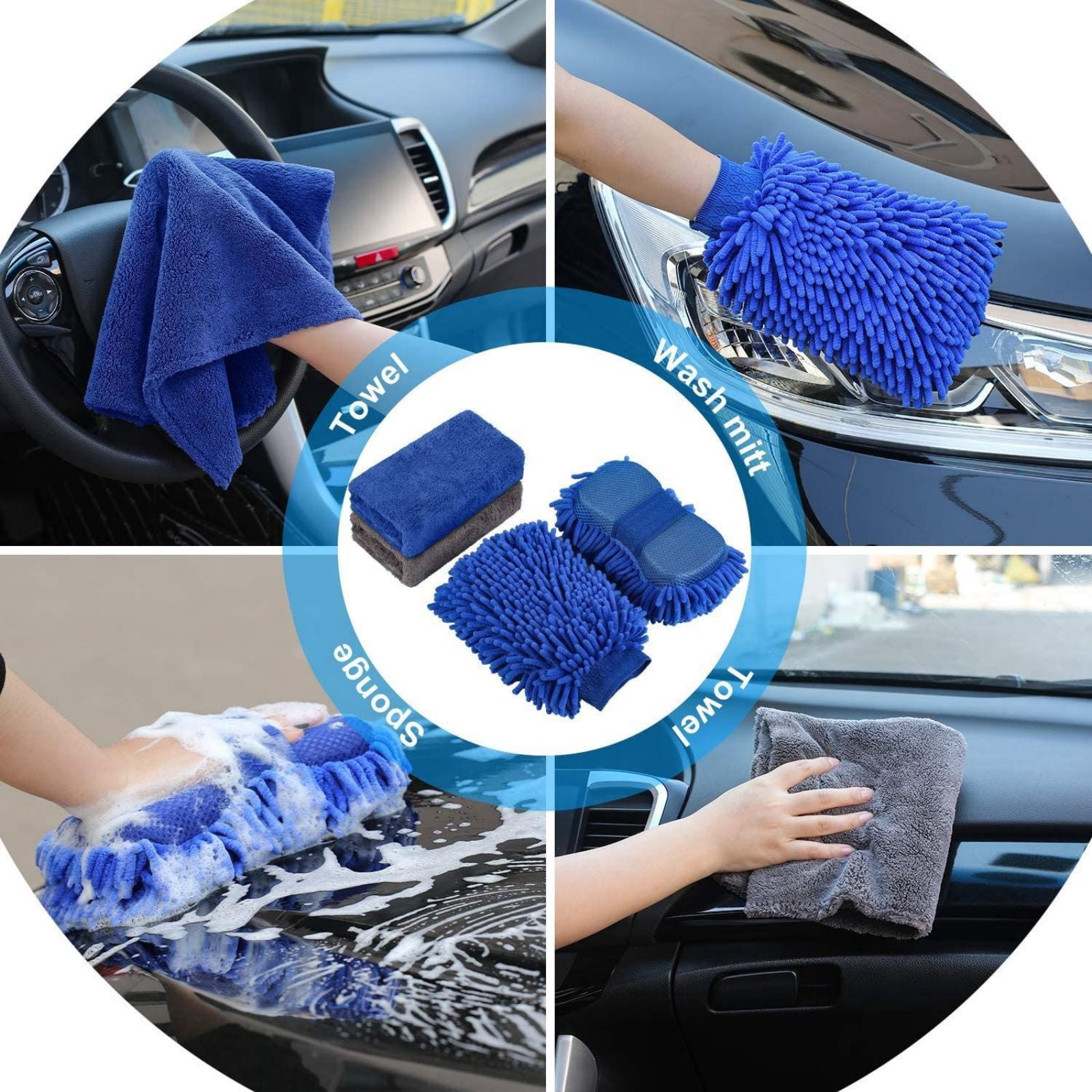 shulin 15Pcs Car Detailing Kit Interior Cleaner, Detailing Brushes Car Cleaning Kit for Wheel, Dashboard, Air Vent