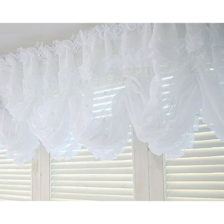 Balloon Shades Valance Curtain White Beads Window Treatment