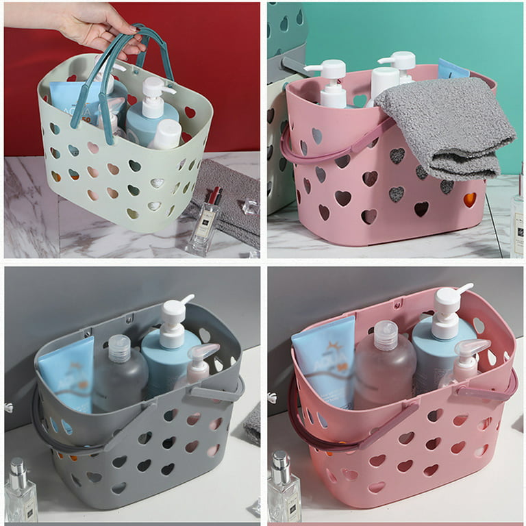 TONKBEEY Portable Storage Basket Cleaning Caddy Storage Organizer Tote with  Handle for Laundry Bathroom Storage Baskets 
