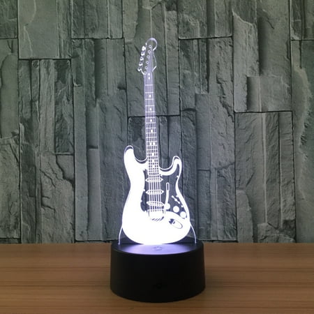 

Lovehome 3D Guitar LED Night Light 7 Color TouchSwitch Table Desk Lamp Xmas Gift