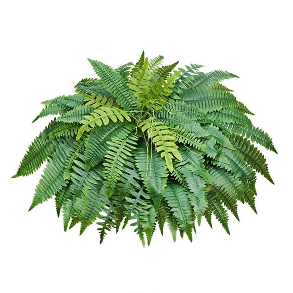 VEVOR Artificial Ferns, 50 Inch Fake Boston Fern Bush Plant with 96 Fronds, Large Faux Greenery for Indoor and Outdoor Decor, Silk & LDPE