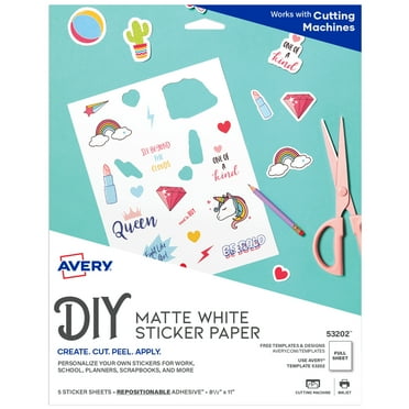 Silhouette Printable Sticker Paper 8.5"X11" 8/Pkg-White - Walmart.com