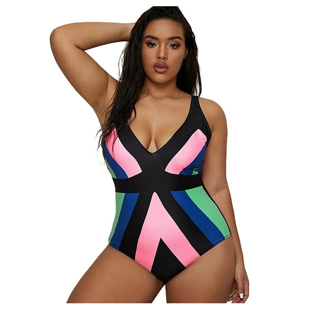 Aayomet Plus Size Swimsuit for Women Swimwear Swimsuit Striped Women  Swimwears (Pink, XXXL)